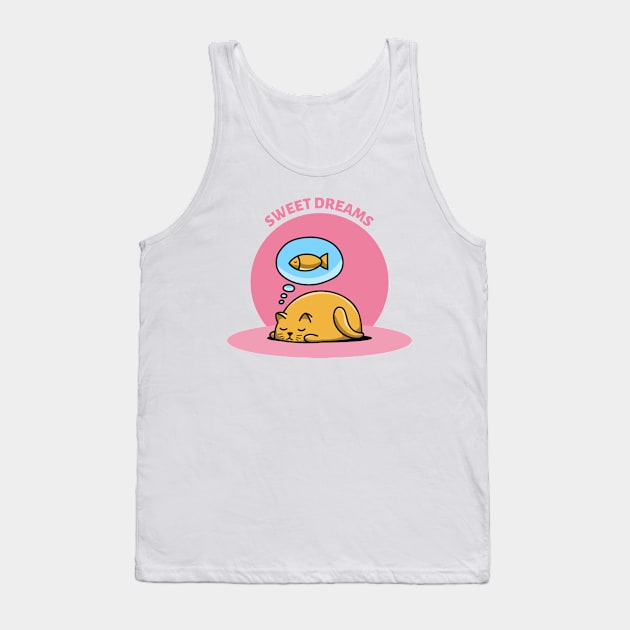 Sleepy Cat Tank Top by Tip Top Tee's